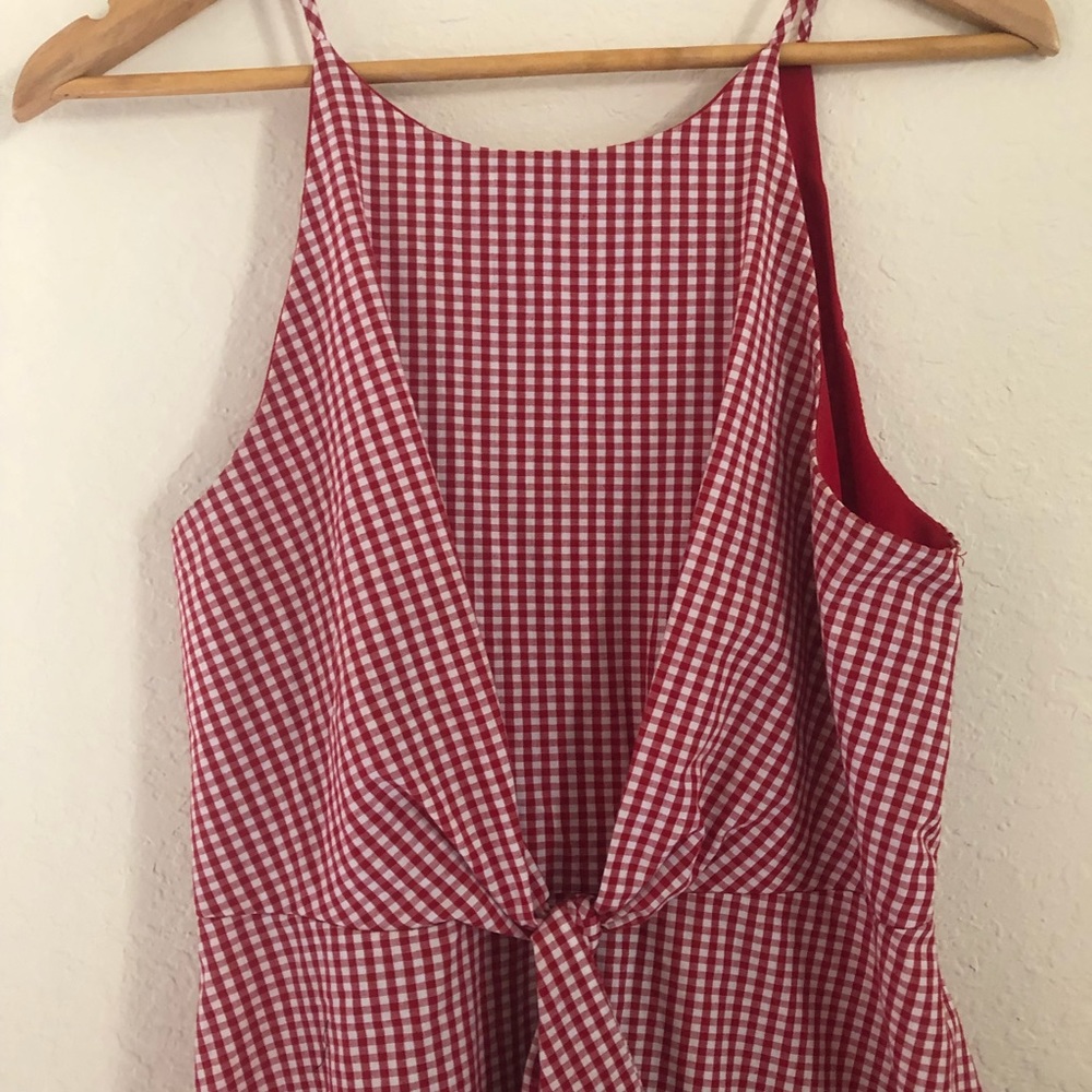 MaiTai Red Gingham Dress, Size M - Picture 3 of 5